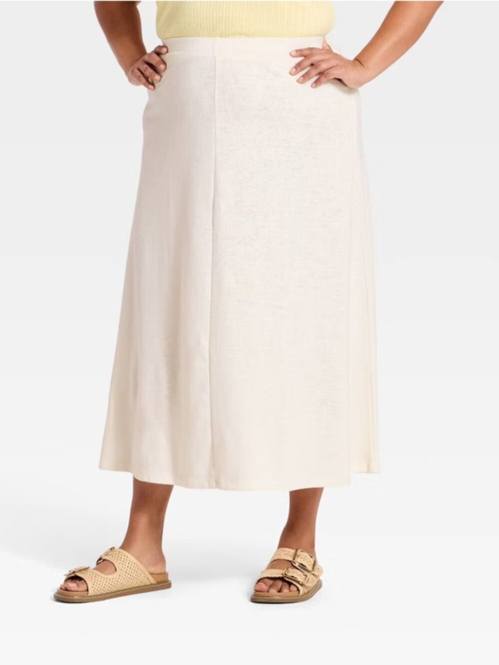 Women's Knit Maxi A-Line Skirt - Universal Thread Cream L